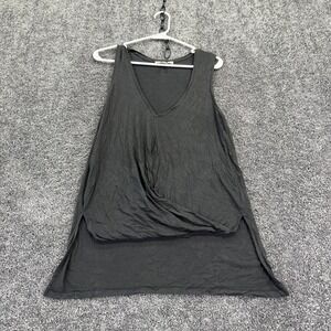 Express One Eleven Tank Top Womens S Gray V Neck High Low Tunic Relaxed Jersey